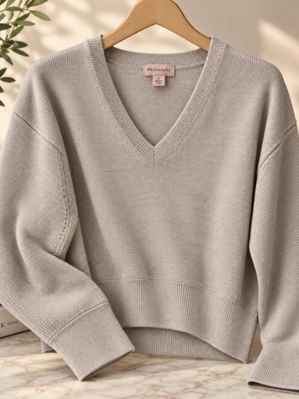 Philosophy V-Neck Long Sleeve Sweater